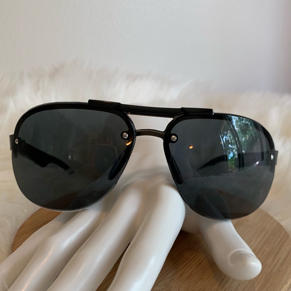 Black Retro Aviation Pilot Sunglasses